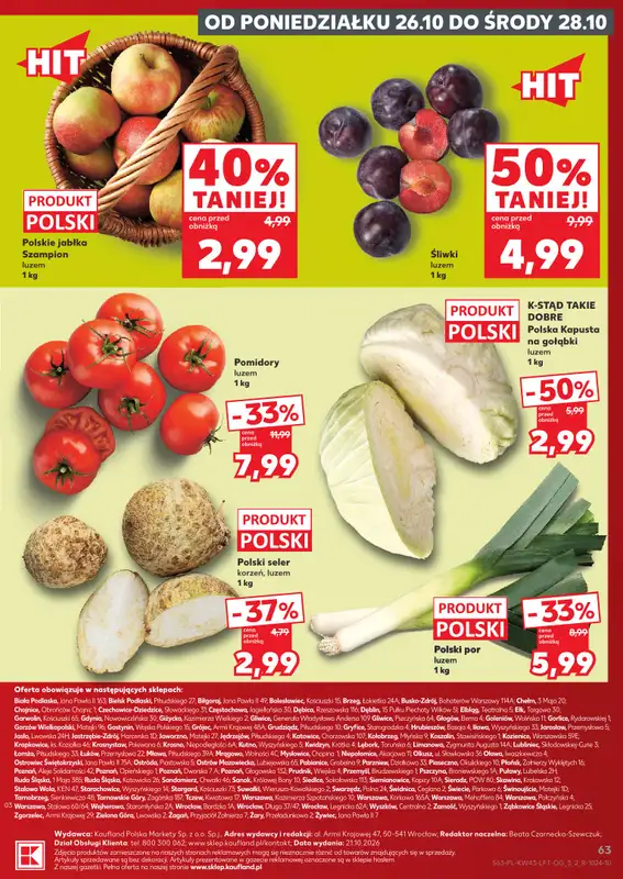 Kaufland - gazetka promocyjna Gazetka Tygodnia od czwartku 22.10 do środy 28.10 - strona 63