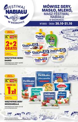 Biedronka - gazetka promocyjna Festiwal nabiału od wtorku 20.10 do środy 21.10