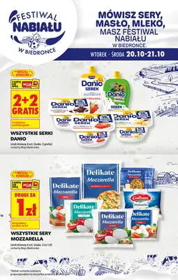 Biedronka - gazetka promocyjna Festiwal nabiału od wtorku 20.10 do środy 21.10