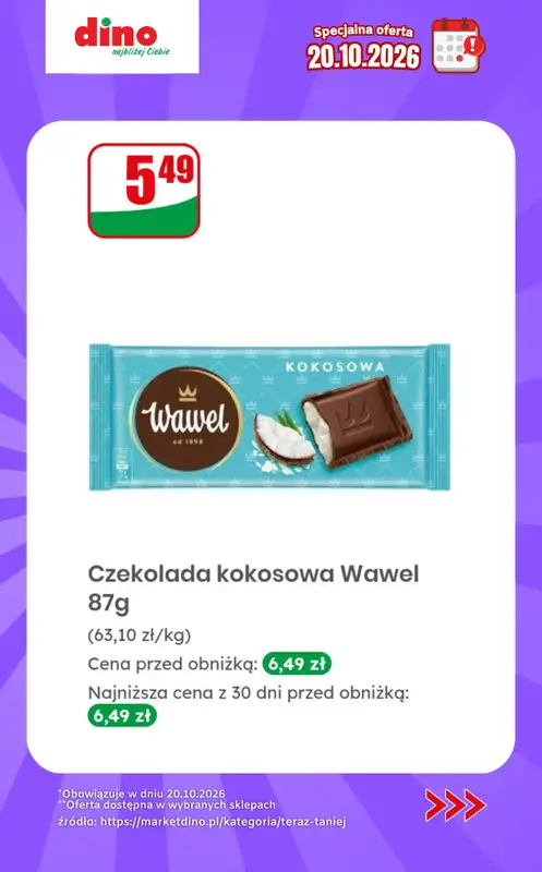 Dino - gazetka promocyjna Specjalna oferta na 20.10.2026 - promocje spoza gazetki od wtorku 20.10 do wtorku 20.10 - strona 7