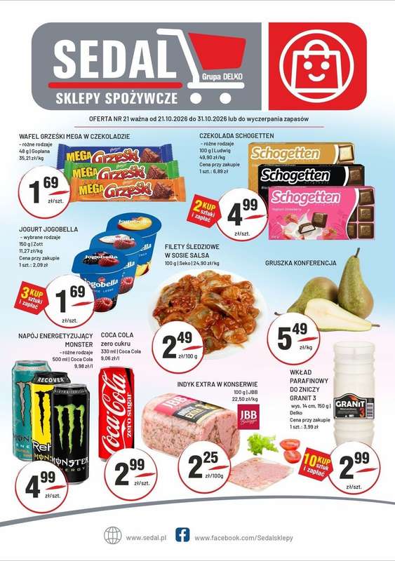 Sedal - gazetka promocyjna Gazetka od środy 21.10 do soboty 31.10