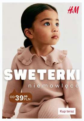 H&M - gazetka promocyjna SWETERKI niemowlęce od 39,99 PLN od wtorku 20.10 
