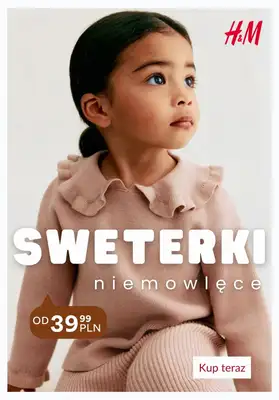 H&M - gazetka promocyjna SWETERKI niemowlęce od 39,99 PLN od wtorku 20.10 
