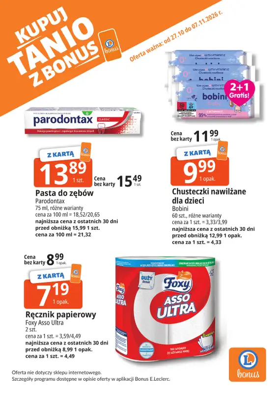 Leclerc - gazetka promocyjna Oferta Bielany | Kupuj tanio z bonus od wtorku 27.10 do soboty 07.11 - strona 9
