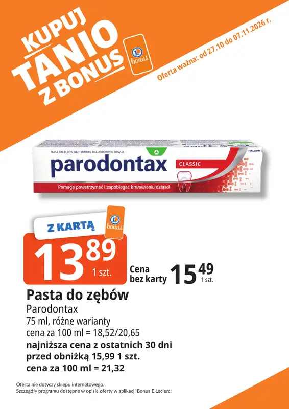 Leclerc - gazetka promocyjna Oferta Bielany | Kupuj tanio z bonus od wtorku 27.10 do soboty 07.11 - strona 31