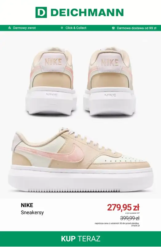Deichmann - gazetka promocyjna Sneakersy na platformie damskie od środy 21.10  - strona 3