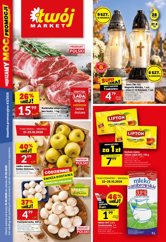 Twój Market - gazetka promocyjna Gazetka od środy 21.10 do wtorku 27.10