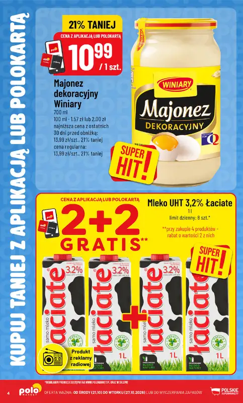 POLOmarket - gazetka promocyjna Kupuj taniej z aplikacją lub polokartą od środy 21.10 do wtorku 27.10 - strona 4