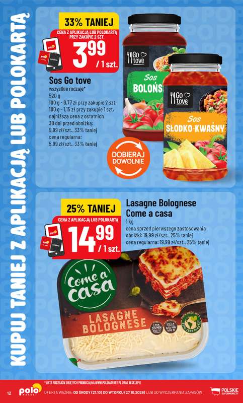 POLOmarket - gazetka promocyjna Kupuj taniej z aplikacją lub polokartą od środy 21.10 do wtorku 27.10 - strona 12