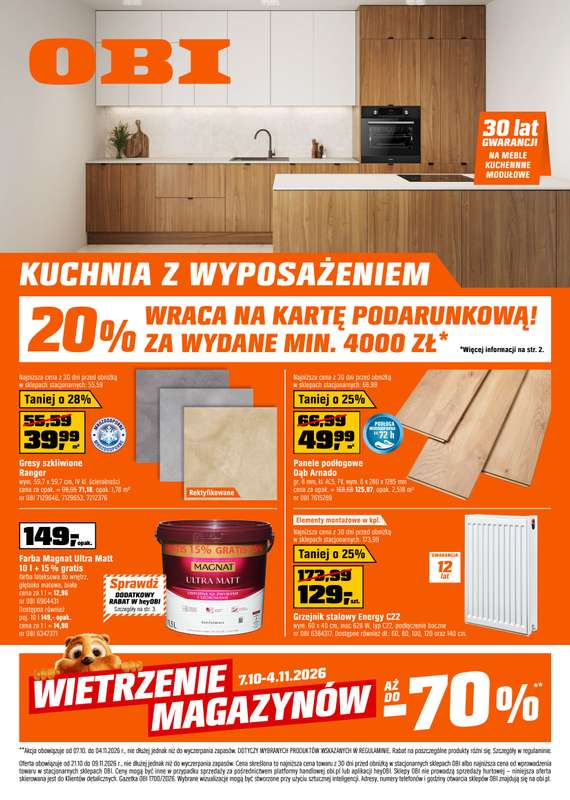 OBI - gazetka promocyjna Gazetka od środy 21.10 do poniedziałku 09.11