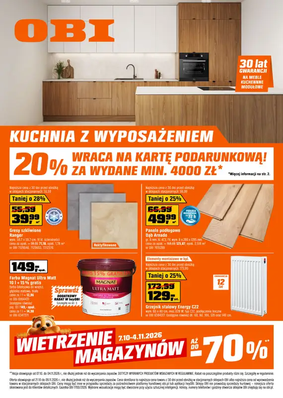 OBI - gazetka promocyjna Gazetka od środy 21.10 do poniedziałku 09.11