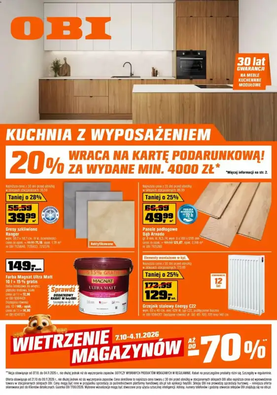 OBI - gazetka promocyjna Gazetka od środy 21.10 do poniedziałku 09.11