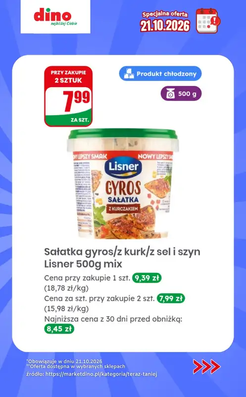 Dino - gazetka promocyjna Specjalna oferta na 21.10.2026 - promocje spoza gazetki od środy 21.10 do środy 21.10 - strona 4