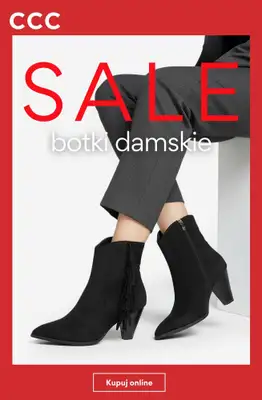 CCC - gazetka promocyjna SALE: botki damskie od środy 21.10 