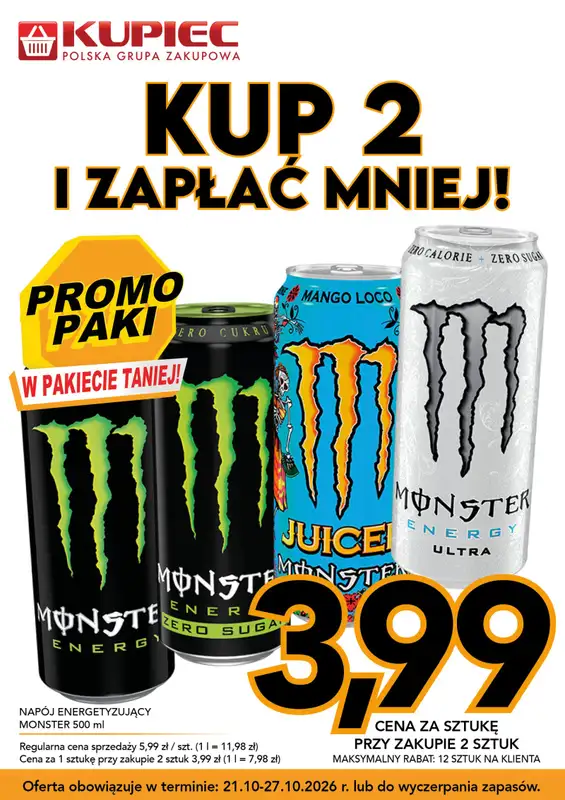 Kupiec - gazetka promocyjna Promopaki od środy 21.10 do wtorku 27.10 - strona 12