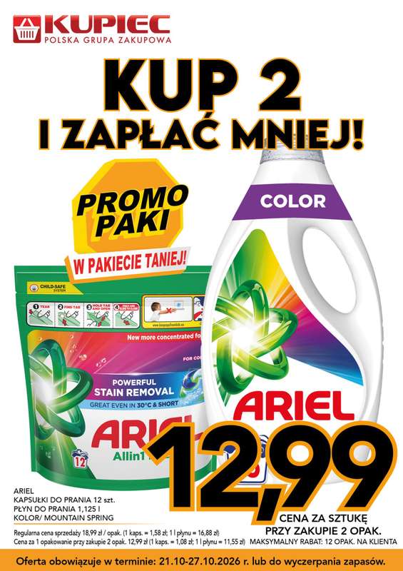 Kupiec - gazetka promocyjna Promopaki od środy 21.10 do wtorku 27.10