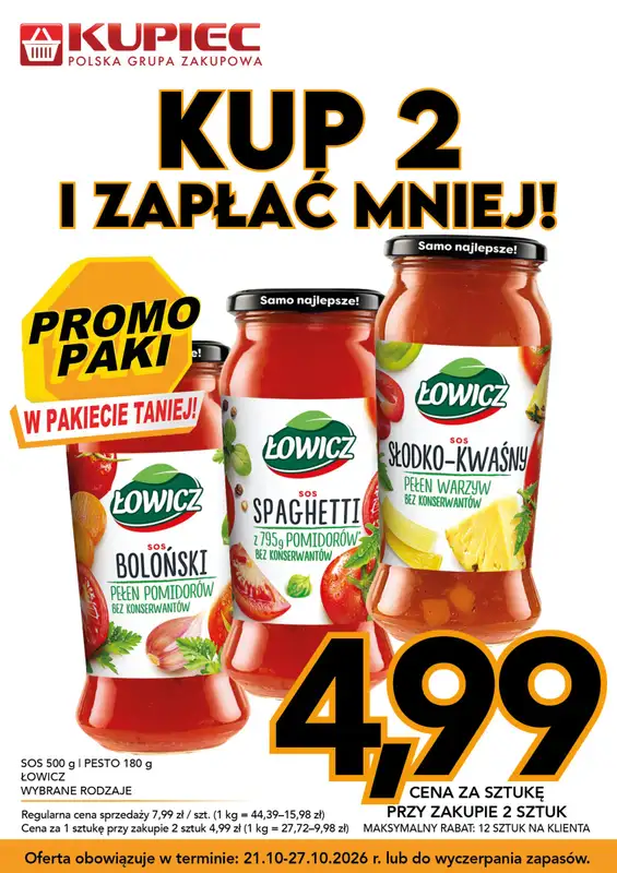 Kupiec - gazetka promocyjna Promopaki od środy 21.10 do wtorku 27.10 - strona 15