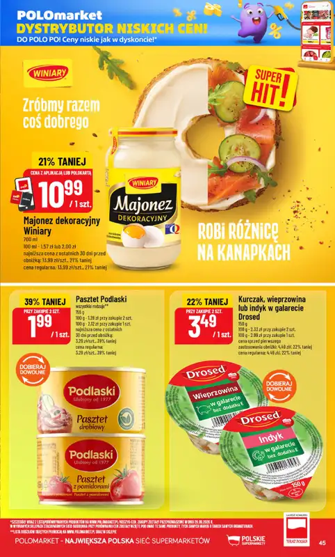 POLOmarket - gazetka promocyjna Gazetka od środy 21.10 do wtorku 27.10 - strona 45