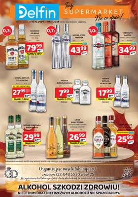 Delfin - gazetka promocyjna Ulotka alkoholowa od środy 21.10 do niedzieli 01.11
