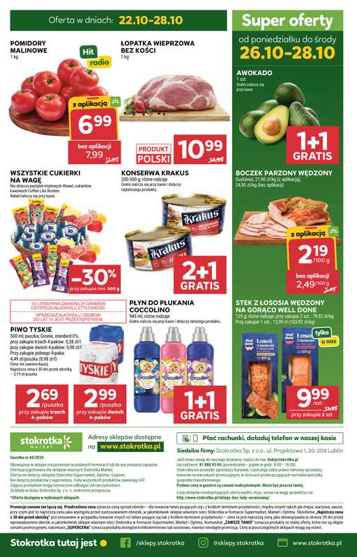 Stokrotka - gazetka promocyjna Gazetka Market od czwartku 22.10 do środy 28.10 - strona 43