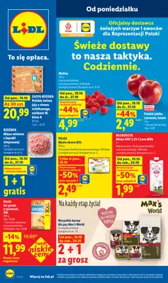 Lidl - gazetka promocyjna Oferta od poniedziałku od poniedziałku 19.10 do środy 21.10