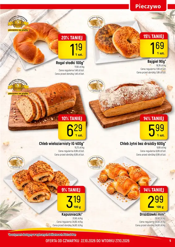 Delikatesy Piotruś Pan - gazetka promocyjna Gazetka od czwartku 22.10 do wtorku 27.10 - strona 5