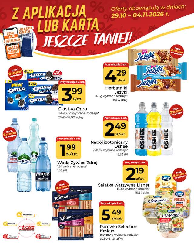 Społem Częstochowa - gazetka promocyjna Plakaty promocyjne od czwartku 29.10 do środy 04.11