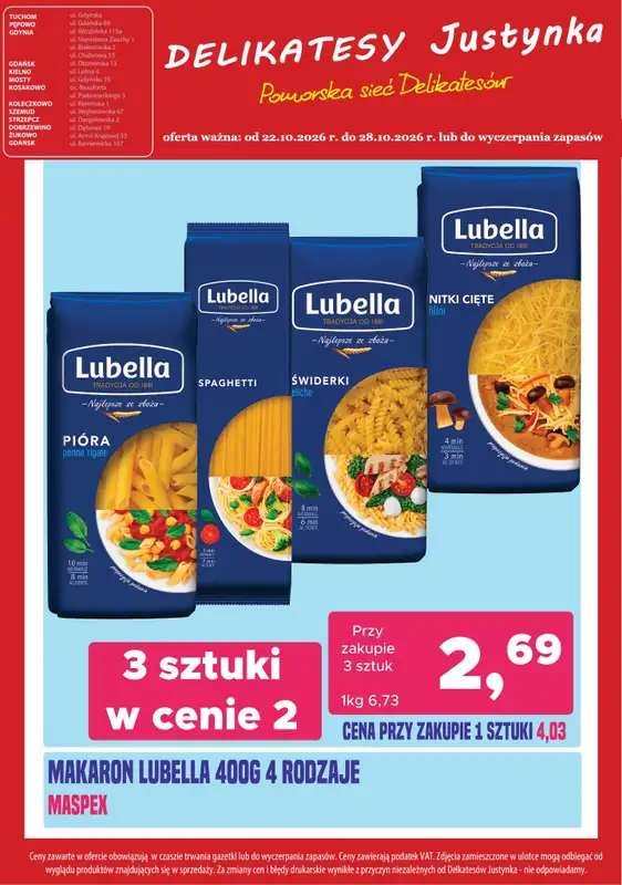 Delikatesy Justynka - gazetka promocyjna Gazetka od czwartku 22.10 do środy 28.10 - strona 3