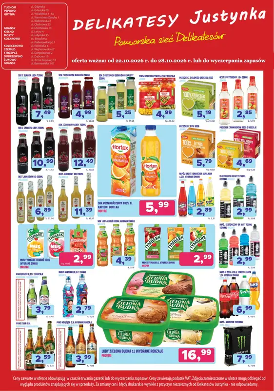 Delikatesy Justynka - gazetka promocyjna Gazetka od czwartku 22.10 do środy 28.10 - strona 6