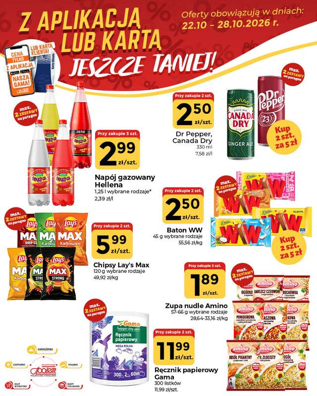 Społem Częstochowa - gazetka promocyjna Plakaty promocyjne od czwartku 22.10 do środy 28.10