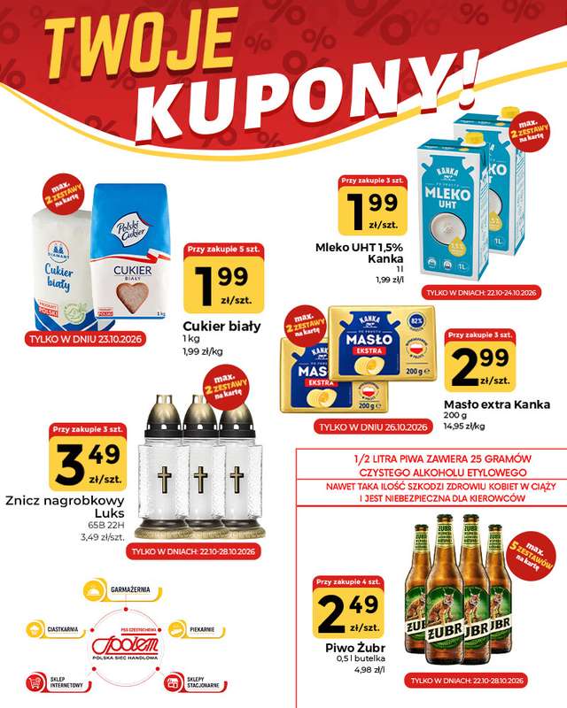 Społem Częstochowa - gazetka promocyjna Plakaty promocyjne od czwartku 22.10 do środy 28.10 - strona 2