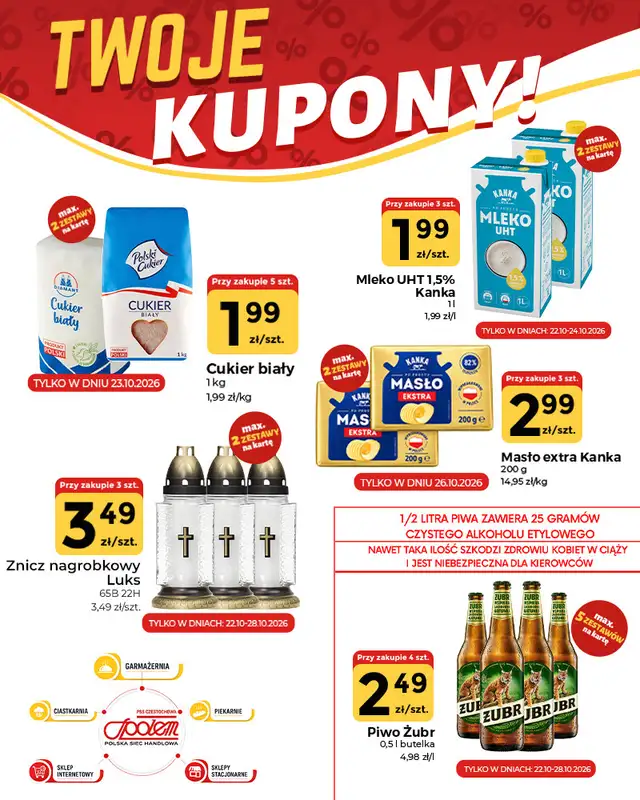 Społem Częstochowa - gazetka promocyjna Plakaty promocyjne od czwartku 22.10 do środy 28.10 - strona 2