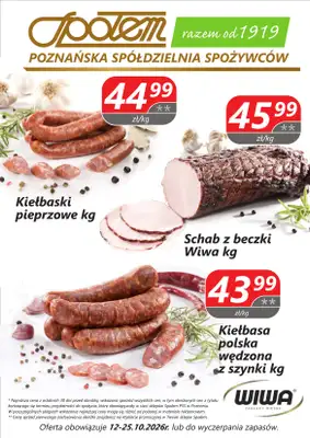 Społem - Blisko i Korzystnie - gazetka promocyjna Plakat promocyjny PSS Poznań od czwartku 22.10 do niedzieli 25.10