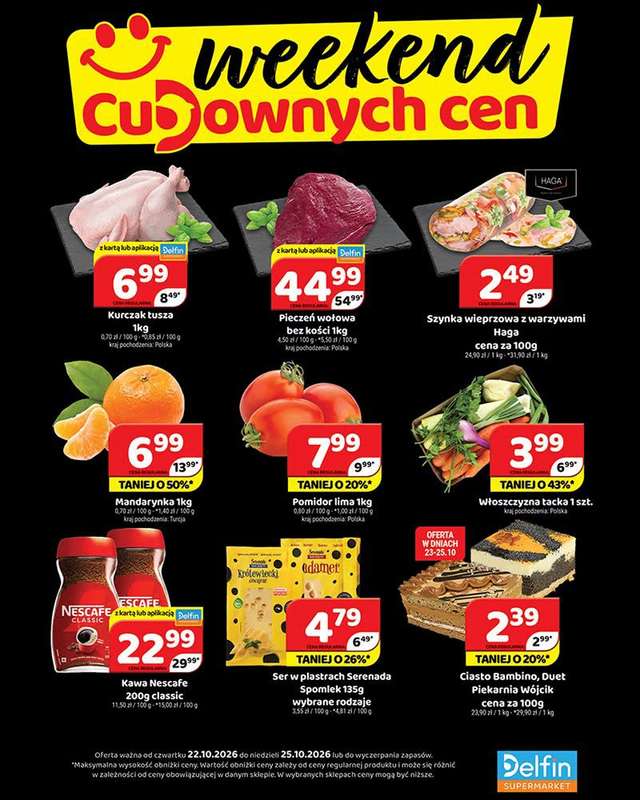 Delfin - gazetka promocyjna Weekend cudownych cen od czwartku 22.10 do niedzieli 25.10