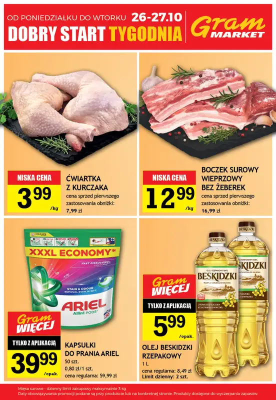 Gram Market - gazetka promocyjna Cały tydzień niskie ceny od czwartku 22.10 do środy 28.10 - strona 4