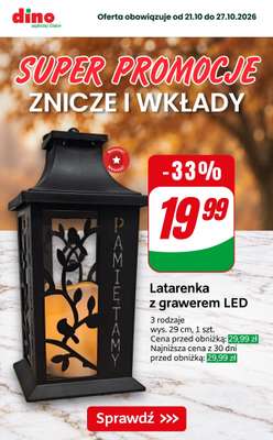 Dino - gazetka promocyjna Znicze i wkłady w supercenach od piątku 23.10 do wtorku 27.10