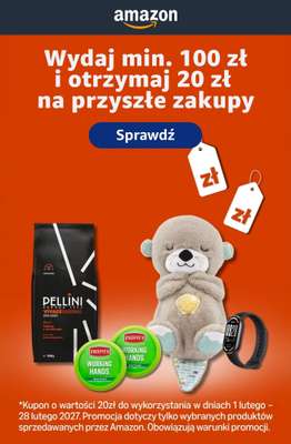 Amazon - gazetka promocyjna Wydaj min. 100 zł i odbierz 20 zł na przyszłe zakupy od piątku 23.10 do poniedziałku 09.11