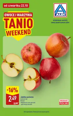 Aldi - gazetka promocyjna OWOCE I WARZYWA od czwartku 22.10 do soboty 24.10