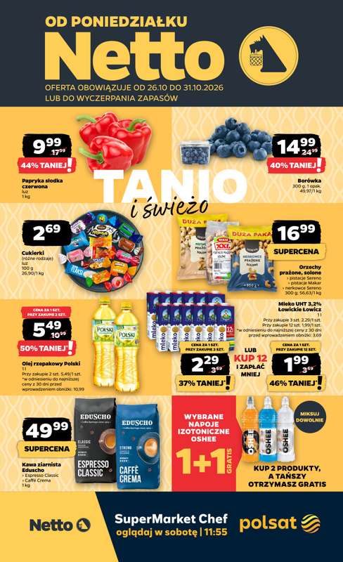 Netto - gazetka promocyjna Gazetka Spożywcza od poniedziałku 26.10 do soboty 31.10