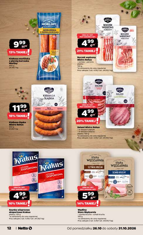 Netto - gazetka promocyjna Gazetka Spożywcza od poniedziałku 26.10 do soboty 31.10 - strona 12