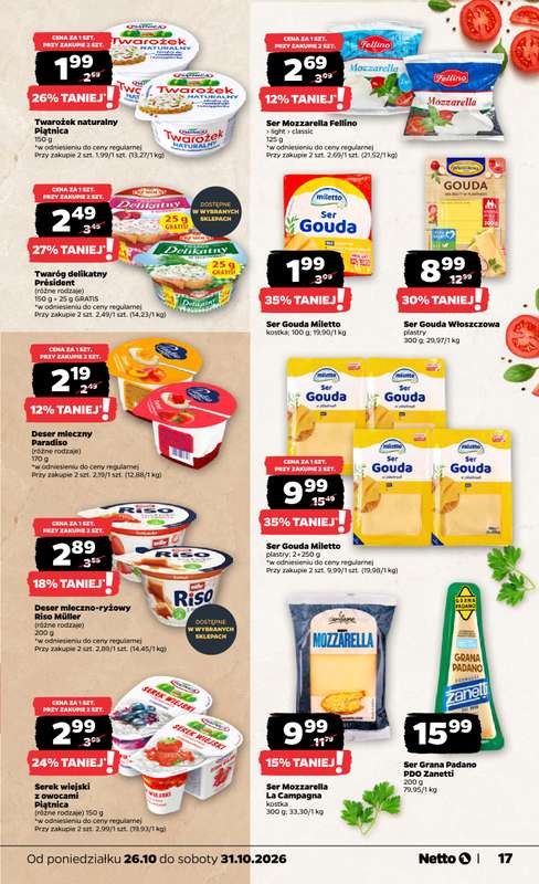 Netto - gazetka promocyjna Gazetka Spożywcza od poniedziałku 26.10 do soboty 31.10 - strona 17