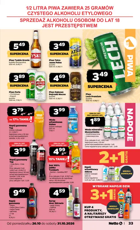 Netto - gazetka promocyjna Gazetka Spożywcza od poniedziałku 26.10 do soboty 31.10 - strona 33