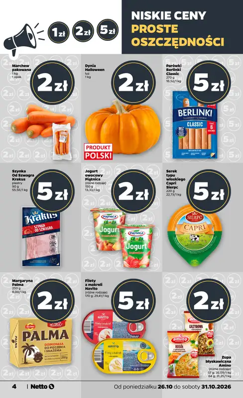 Netto - gazetka promocyjna Gazetka Spożywcza od poniedziałku 26.10 do soboty 31.10 - strona 4