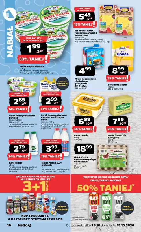Netto - gazetka promocyjna Gazetka Spożywcza od poniedziałku 26.10 do soboty 31.10 - strona 16