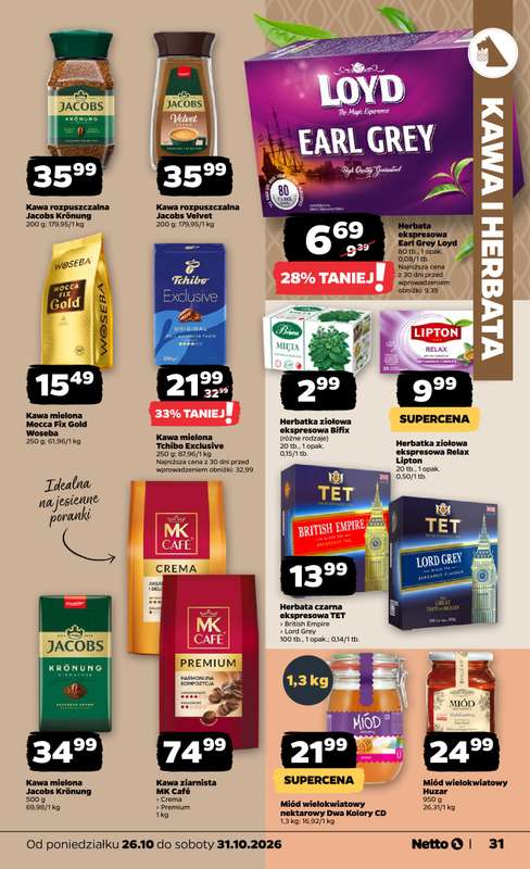 Netto - gazetka promocyjna Gazetka Spożywcza od poniedziałku 26.10 do soboty 31.10 - strona 31