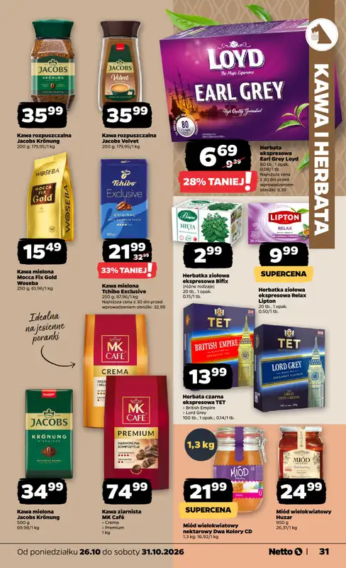 Netto - gazetka promocyjna Gazetka Spożywcza od poniedziałku 26.10 do soboty 31.10 - strona 31