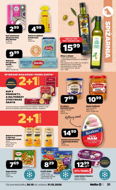 Netto - gazetka promocyjna Gazetka Spożywcza od poniedziałku 26.10 do soboty 31.10 - strona 21