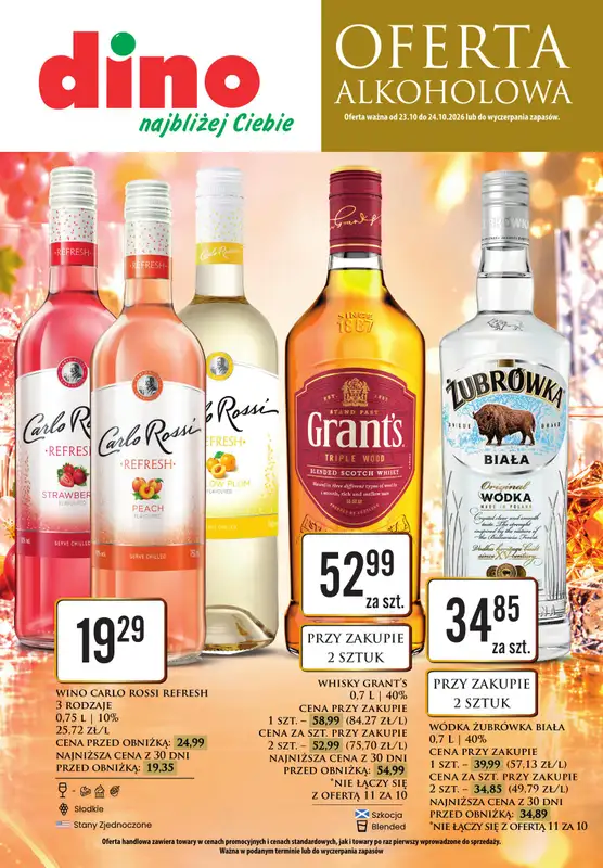 Dino - gazetka promocyjna Oferta alkoholowa od piątku 23.10 do soboty 24.10