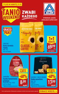 Aldi - gazetka promocyjna Najlepsze oferty na sobotę w Aldi! od soboty 31.10 do soboty 31.10