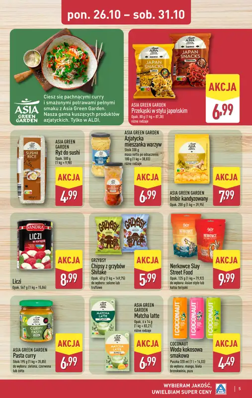 Aldi - gazetka promocyjna Smakowita podróż do Azji! W super cenach Aldi! od poniedziałku 26.10 do soboty 31.10 - strona 5